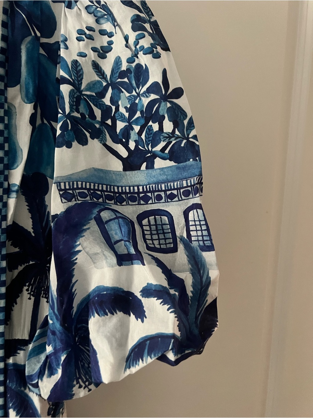 FARM Rio Blue & White Tropical Print Belted Dress - Picture 5 of 5